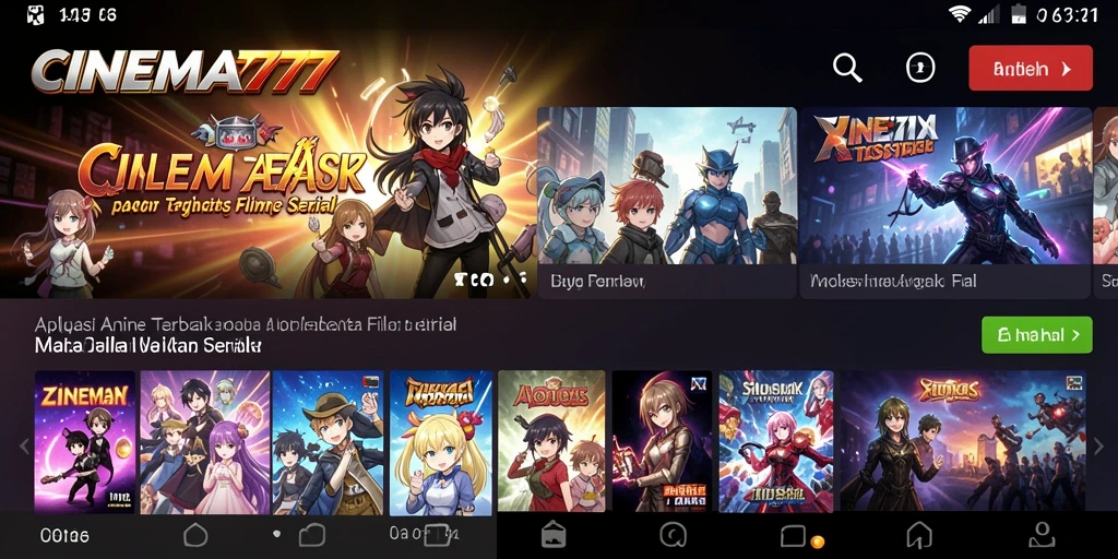 Tampilan gameplay dari aplikasi CINEMA777 yang menyajikan anime berkualitas.