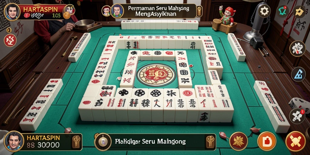 Tampilan screenshot HARTASPIN menunjukkan nuansa permainan Mahjong yang menarik.