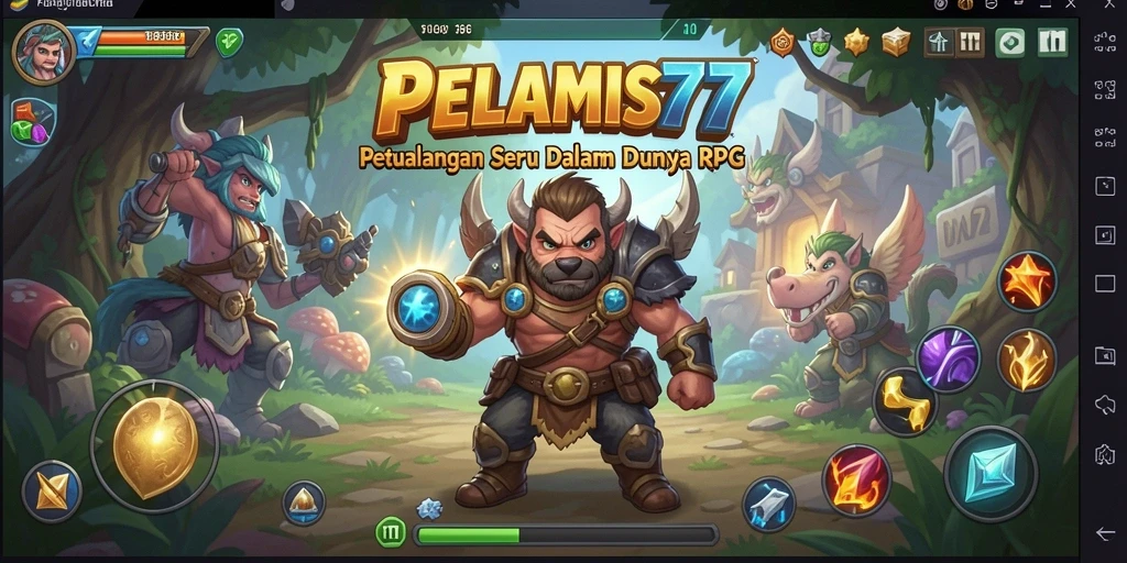 Tampilan dinamis dari gameplay RPG PELAMIS77 yang penuh aksi.