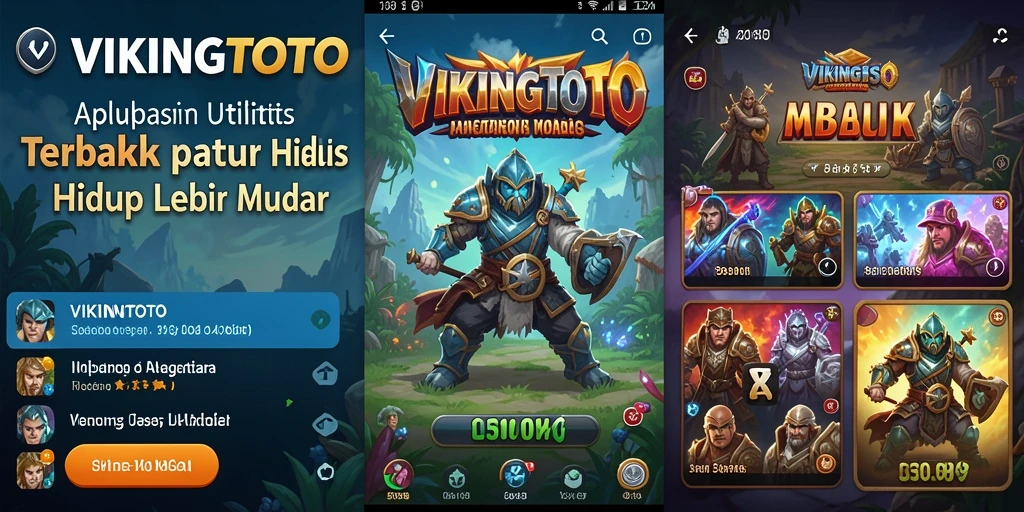 Tampilan antarmuka utama VIKINGTOTO dengan berbagai fitur utilitas.